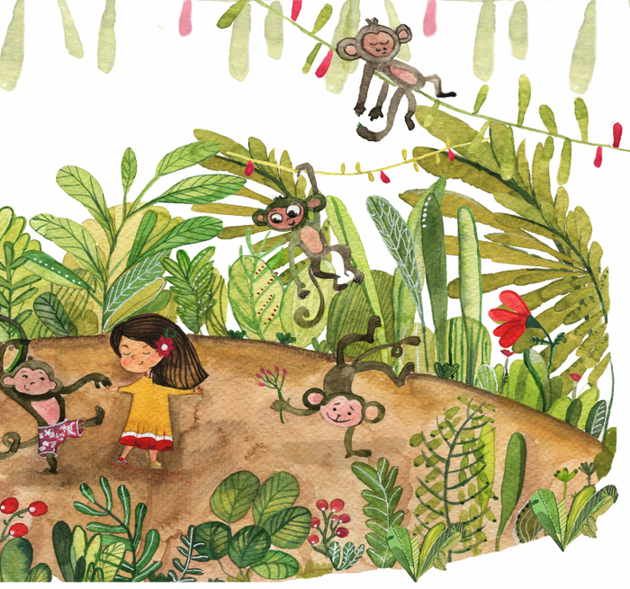 Ханна и обезьянки.