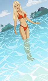 Девушка на тропическом курорте