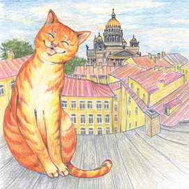 Санкт-Петербург крыши и коты