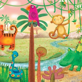 разноцветные джунгли 