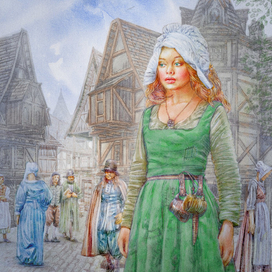 "Смиринка" - эскиз полуполосной иллюстрации.