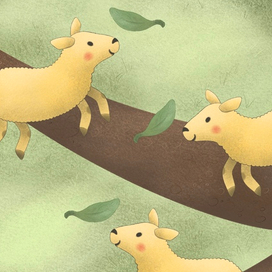 Овечки с листочками