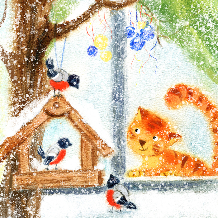 Кот и скворечник.