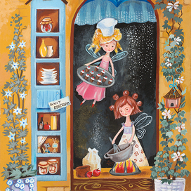 Феечки готовят кексы.