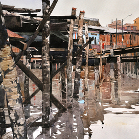 Мостки над водой 