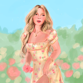 Девушка с цветами