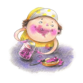 Перемазалась вареньем