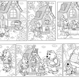 Теремок. Раскраска