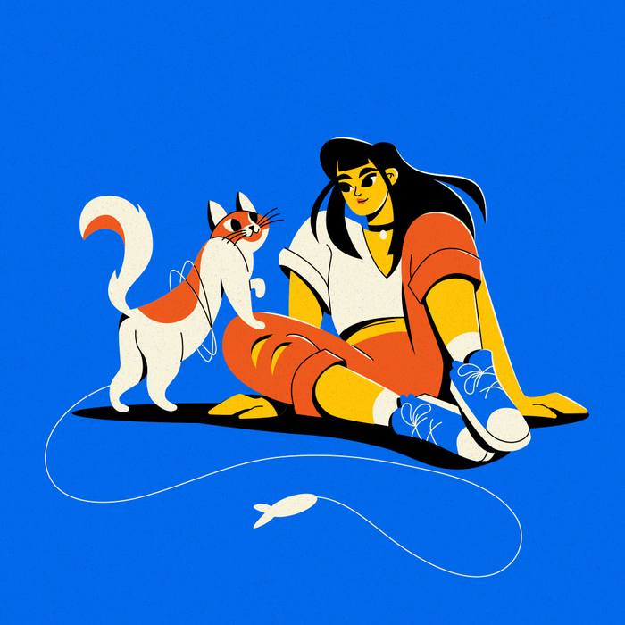 Девушка с котом