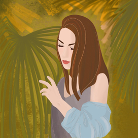 Девушка и пальмы