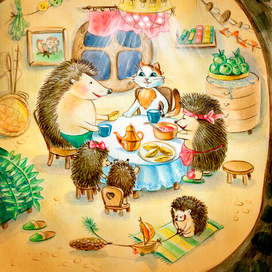 Кошка Соня в гостях