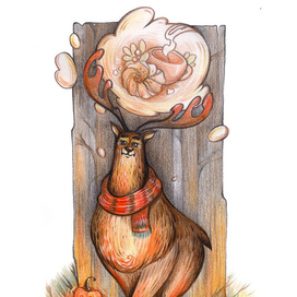 Олень-мечтатель и осенний фонарик