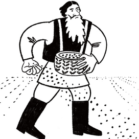 Лев Толстой сеет разумное, доброе, вечное.