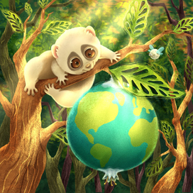 Лемур Лори и необычайный фрукт