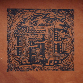 Крокодилы (Линогравюра)