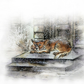 Иллюстрация к книге А.П. Чехова "Каштанка"