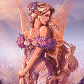 Иллюстрация - открытка "Цветочная фея"