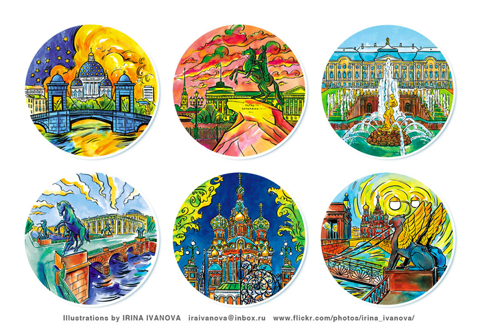 Иллюстрации для сувенирной продукции