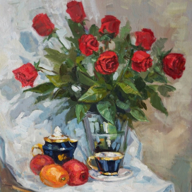 Натюрморт с розами.