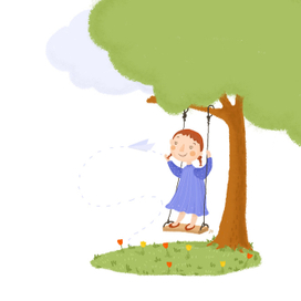 Девочка и самолетик 