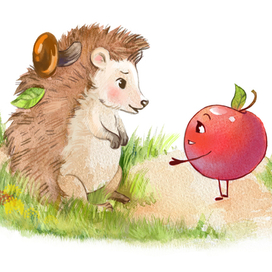 Ёжик и яблочко