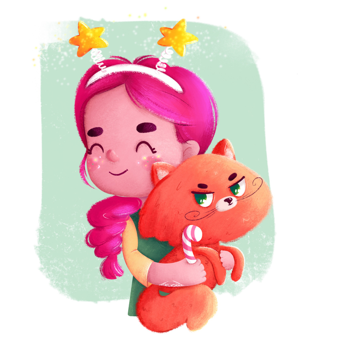 Котик +карамель+блестки