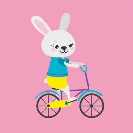 Зайчик на велосипеде