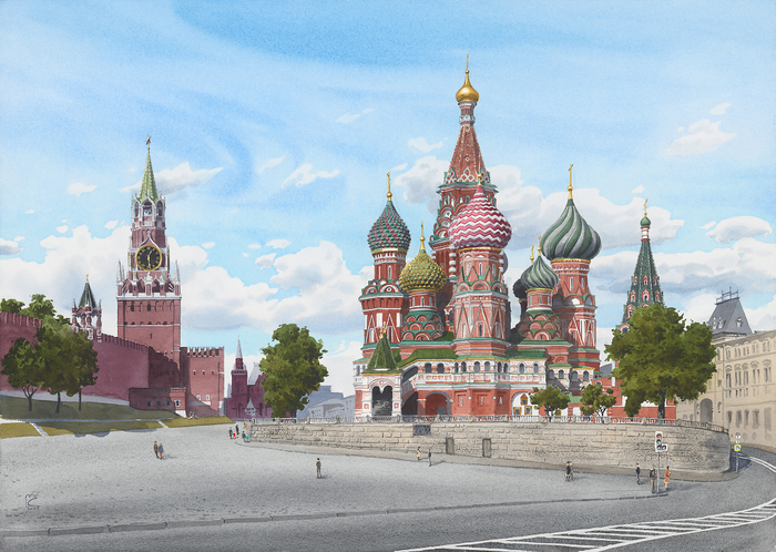 Архитектурная иллюстрация. Храм Василия Блаженного