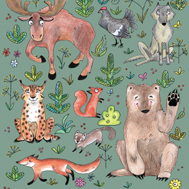 Зверюшки для печати на ткани