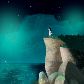 The cliff washed by sea