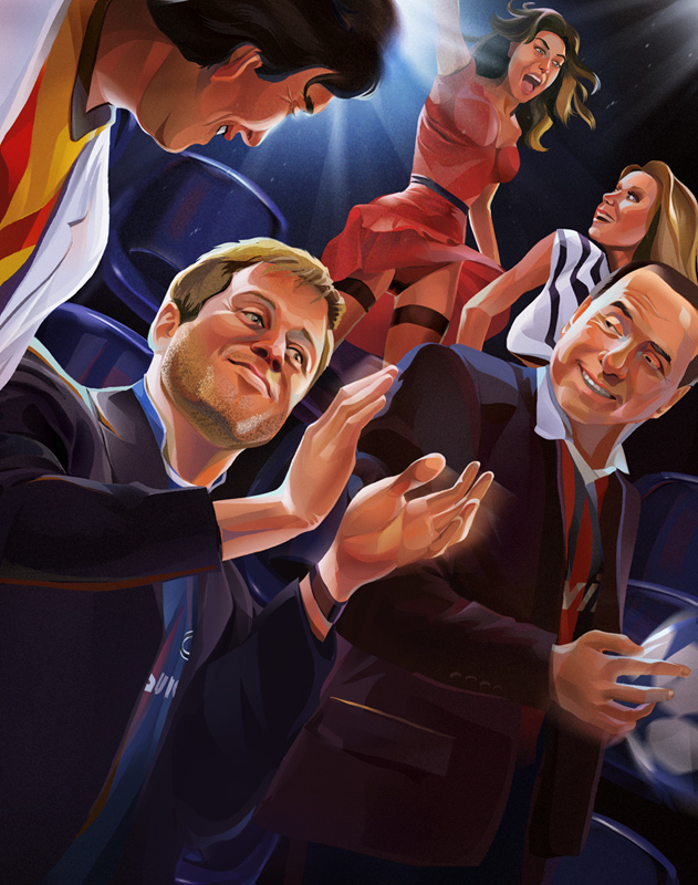 В майский Плейбой, 2011, к статье о футбольных магнатах