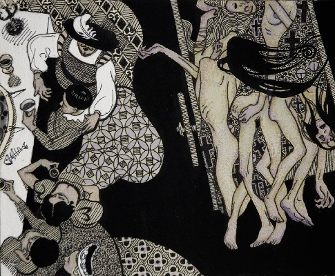 Иллюстрация к произведению А.С.Пушкина "Пир во время чумы"