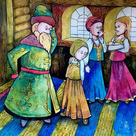 Иллюстрация к сказке С.Т. Аксакова  "Аленький цветочек"