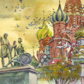 Храм Покрова. Илл. к кн. О.Филимонова "На семи холмах". Изд. Центр детской книги. 1996.