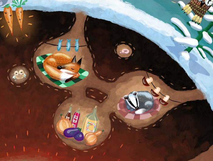 Лиса и барсук. Фрагмент