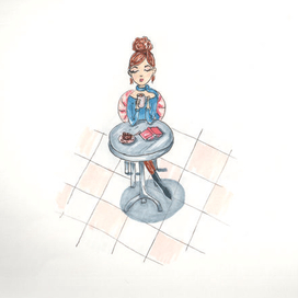 Девушка в кафе