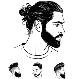 ЧБ графика по фото, для барбершопа