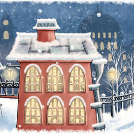 Зимний рисунок для кружки для Компании Инфострой