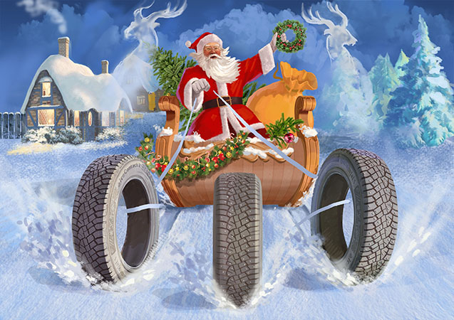 Дед Мороз Новогодняя открытка