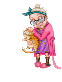 бабуля с котом 