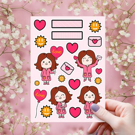 Стикерпак Девочки Каваи