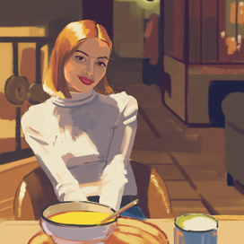 Девушка в кафе