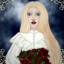 Девушка с розами