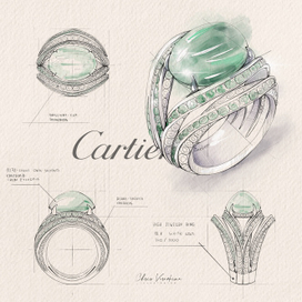 Ювелирная иллюстрация - кольцо Cartier