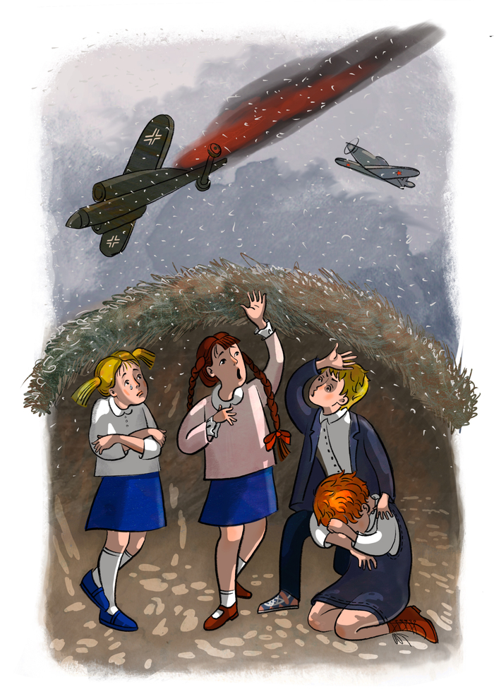 Блокада . Иллюстрация к книге Наталии Романовой «Расследование ведут первоклашки»