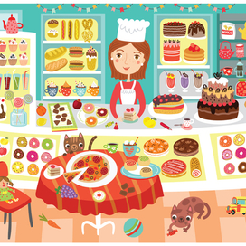 Кондитерская. Детская иллюстрация