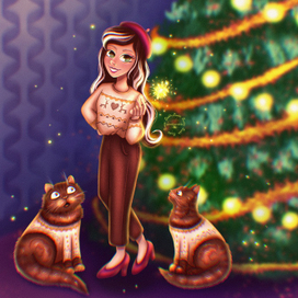 Девушка и котики