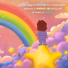 Радуга и девочка. Иллюстрация для детской книги.