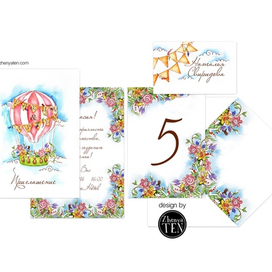 Воздушный шар. Свадебные пригласительные