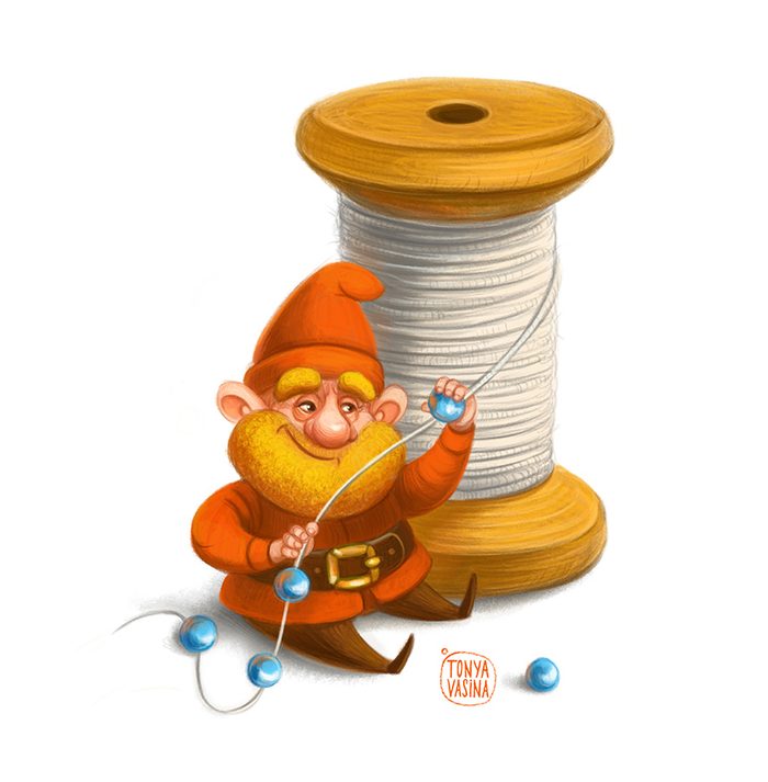 Гном и бусинки